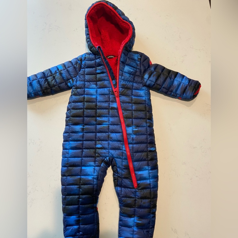 Kids Blue and Red Puffer Winter Jacket